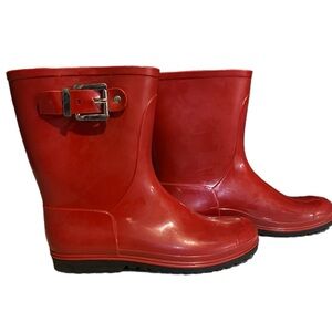 EUC Super cute bright red Rubber Rain Boots. Size 7/8